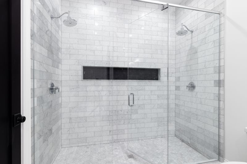 Minimalist Shower with Recessed Shelves